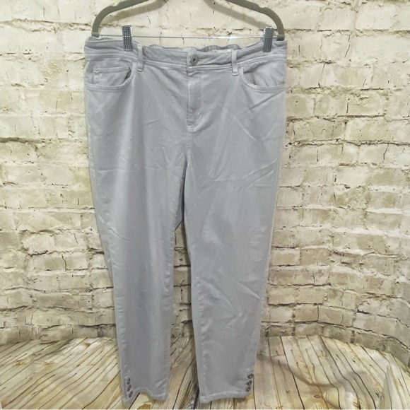 J Jill Jeans Authentic Fit Slim Ankle Grey Stretch High Rise Button Leg - Picture 1 of 7